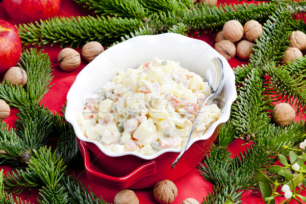 Tradycyjny czech christmas sałatka ziemniaczana żywności Sałatka Zdjęcia stock © phbcz