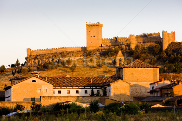 Penaranda de Duero Castle with village, Burgos Province, Castile Stock photo © phbcz