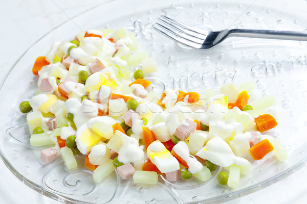 Stockfoto: Traditioneel · tsjechisch · christmas · aardappelsalade · voedsel · eieren