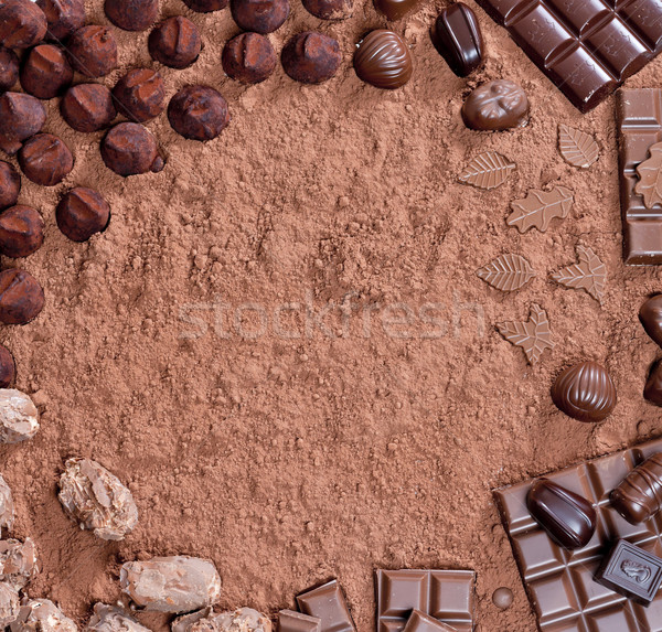 still life of chocolate in cocoa Stock photo © phbcz