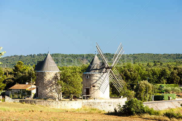 windmills in Regusse, Provence, France Stock photo © phbcz
