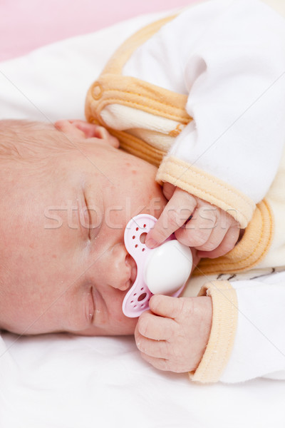 portrait of sleeping newborn baby girl Stock photo © phbcz