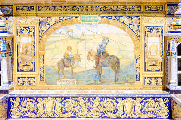 tile painting, Spanish Square (Plaza de Espana), Seville, Andalu Stock photo © phbcz