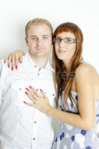 Stock photo: portrait of hugging couple