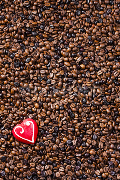 натюрморт кофе марципан сердце продовольствие красный Сток-фото © phbcz