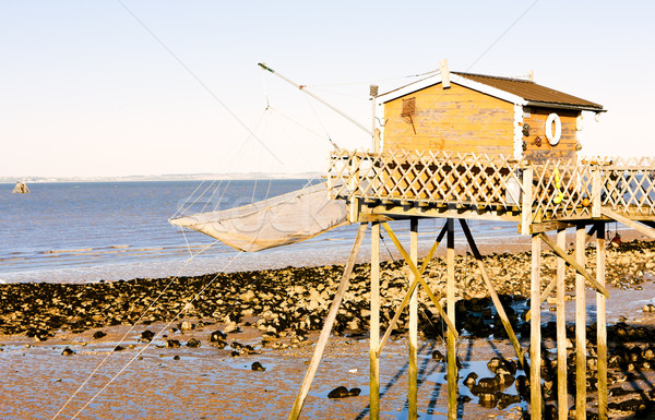 pier with fishing net, Gironde Department, Aquitaine, France Stock photo © phbcz