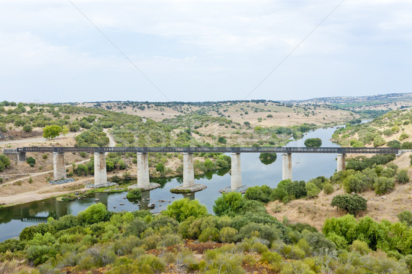 Eisenbahn Fluss Portugal Natur Brücke Tal Stock foto © phbcz