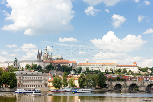 Foto stock: Ponte · Praga · República · Checa · casa · cidade · castelo