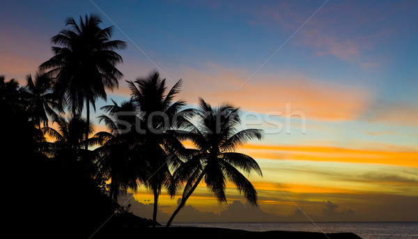 Stock photo: sunset over Caribbean Sea, Turtle Beach, Tobago