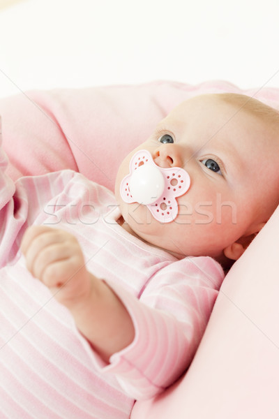 Stock photo: portrait of three months old baby girl