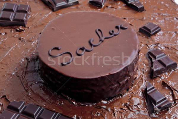 still life of Sacher cake Stock photo © phbcz