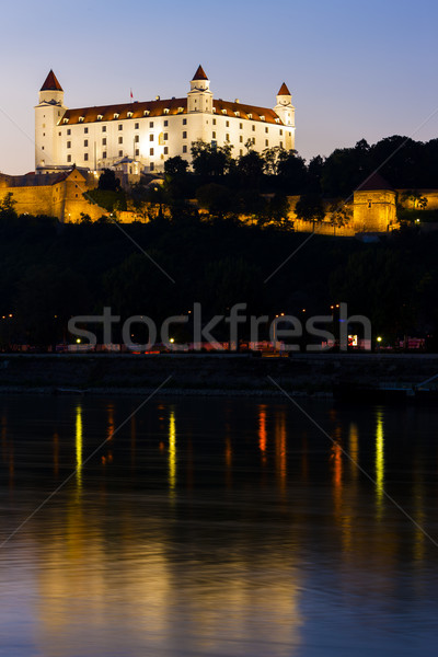 Bratislava castillo noche Eslovaquia ciudad viaje Foto stock © phbcz