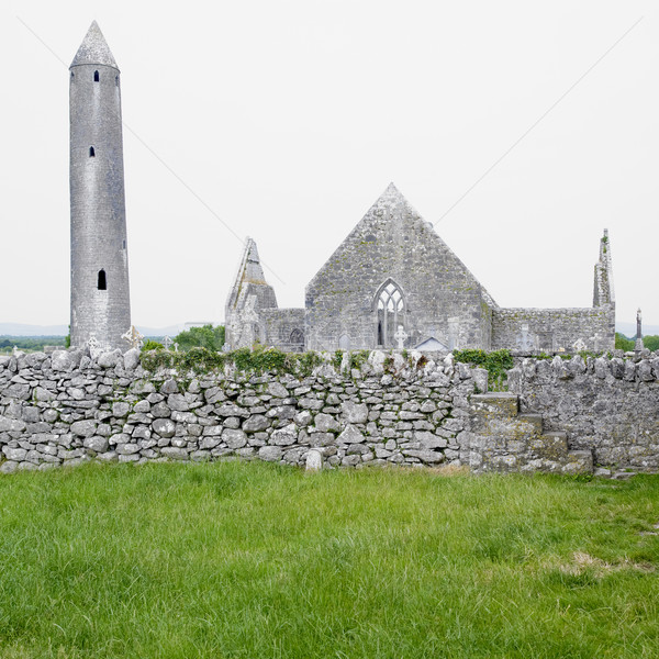 ruins of Kilmacduagh Monastery, County Galway, Ireland Stock photo © phbcz