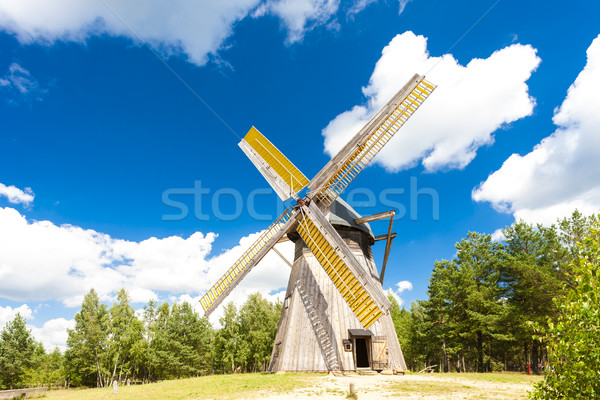 windmill, Kaszubski ethnographic park in Wdzydzki Park Krajobraz Stock photo © phbcz