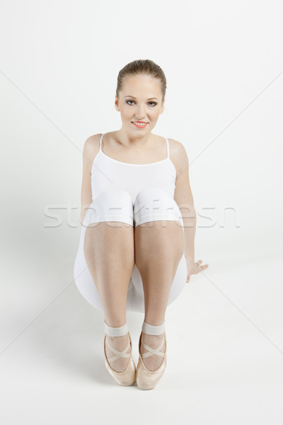 Stock foto: Ballett-Tänzerin · Frauen · Ballett · jungen · Ausbildung · weiß