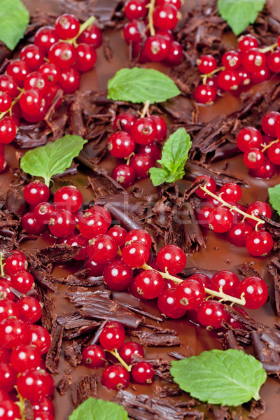 Vermelho groselha de chocolate comida folha Foto stock © phbcz