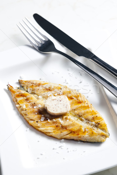 grilled mackerel with anchovy butter Stock photo © phbcz