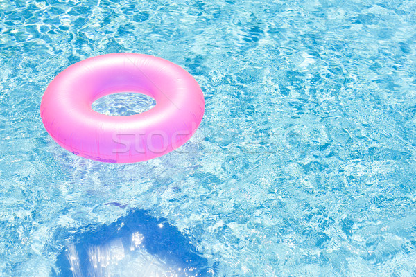 pink rubber ring in swimming pool Stock photo © phbcz