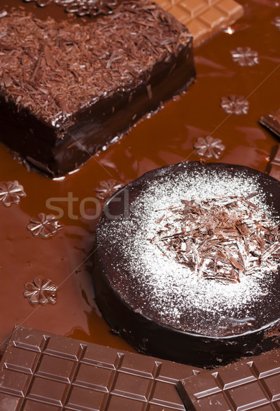 Stilleven chocolade gebak voedsel verjaardag dessert Stockfoto © phbcz