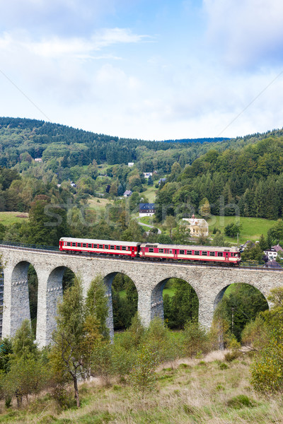 engine carriage on viaduct Novina, Krystofovo Valley, Czech Repu Stock photo © phbcz