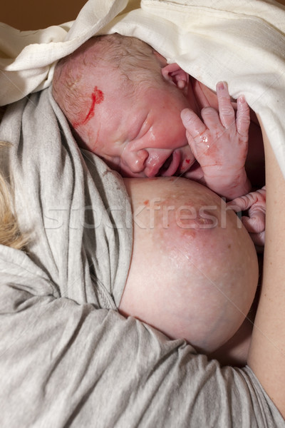 [[stock_photo]]: Bébé · sein · naissance · femme