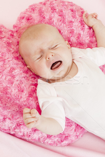 portrait of crying three months old baby girl Stock photo © phbcz