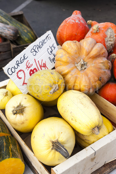pumpkins, market in Forcalquier, Provence, France Stock photo © phbcz