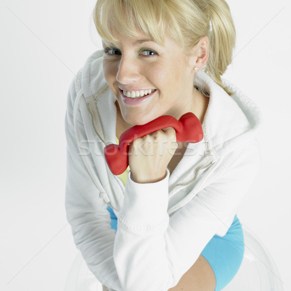 Stock foto: Frau · Sport · Porträt · jungen · Ausbildung · allein