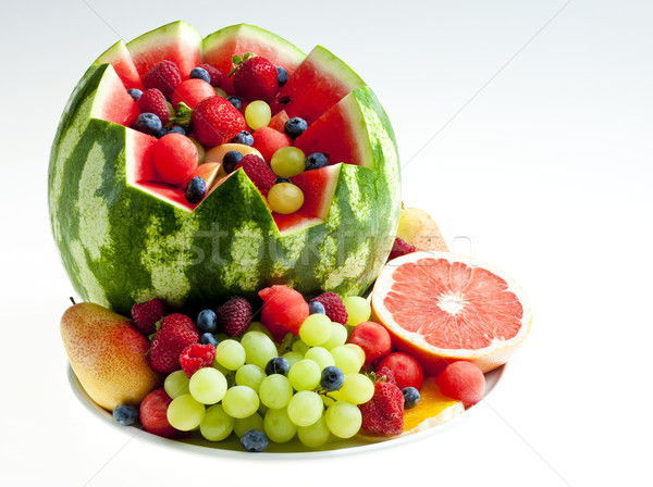 Salade de fruits eau melon alimentaire fruits fraise [[stock_photo]] © phbcz