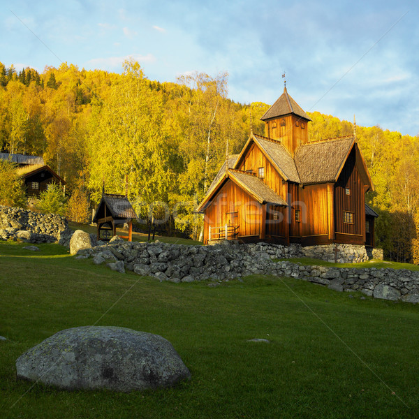 Norvegia costruzione viaggio autunno architettura Europa Foto d'archivio © phbcz