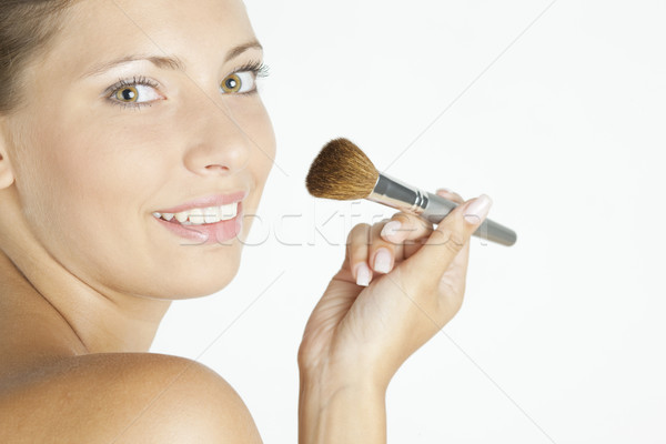 [[stock_photo]]: Portrait · jeune · femme · visage · poudre · femme · beauté