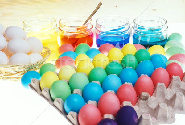 Easter eggs' coloration Stock photo © phbcz