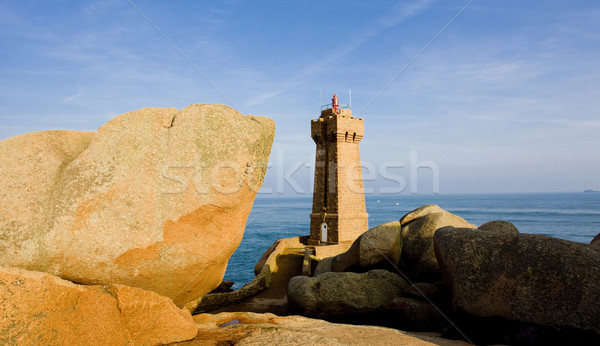 Stock photo: Pors Kamor lighthouse, Ploumanac'h, Brittany, France