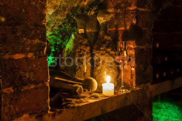 Vin archive cave à vin région Slovaquie bougie Photo stock © phbcz