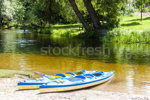 canoeing on Krutynia River, Warmian-Masurian Voivodeship, Poland Stock photo © phbcz