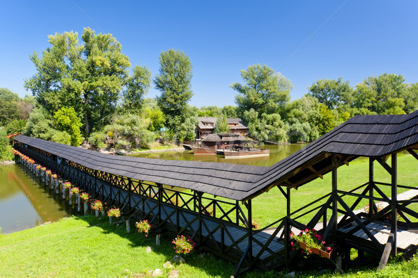 water mill and wooden bridge, Kolarovo, Slovakia Stock photo © phbcz