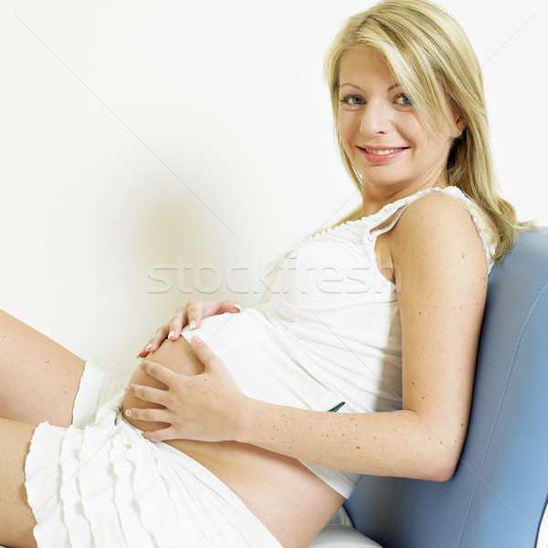 Portrait femme enceintes jeunes seuls jeunes [[stock_photo]] © phbcz