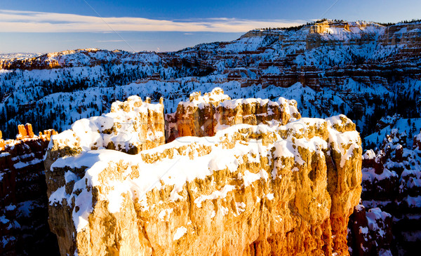 Puesta de sol punto canón parque invierno Utah Foto stock © phbcz