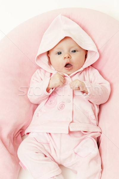lying three months old baby girl Stock photo © phbcz