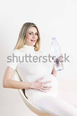 Vrouw fles water jonge alleen Stockfoto © phbcz