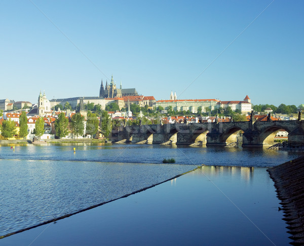 Сток-фото: Прага · замок · моста · Чешская · республика · воды · здании