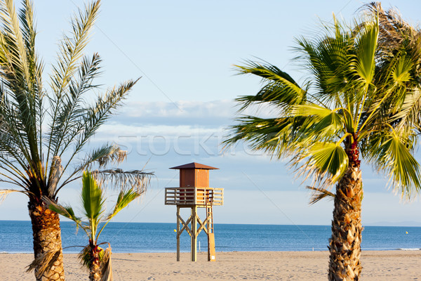 lifeguard cabin on the beach in Narbonne Plage, Languedoc-Roussi Stock photo © phbcz