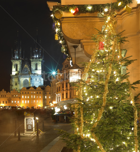 Old Town Square at Christmas, Prague, Czech Republic Stock photo © phbcz