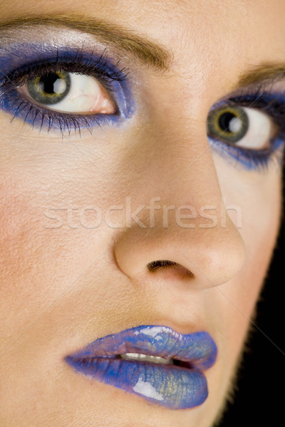Stok fotoğraf: Makyaj · kadın · yüz · gözler · güzellik · ağız
