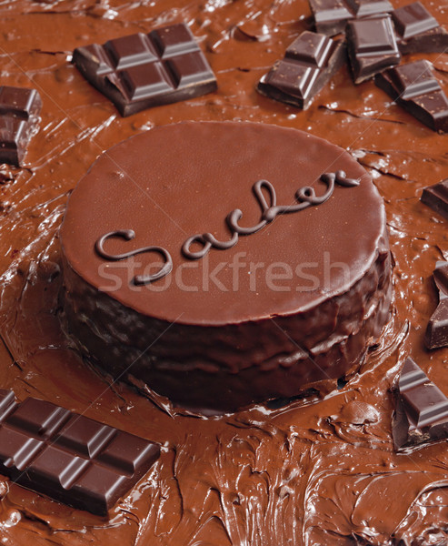 still life of Sacher cake Stock photo © phbcz