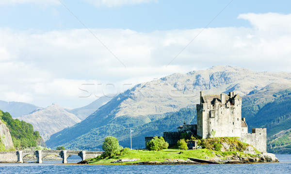 Kasteel Schotland reizen bergen meer architectuur Stockfoto © phbcz