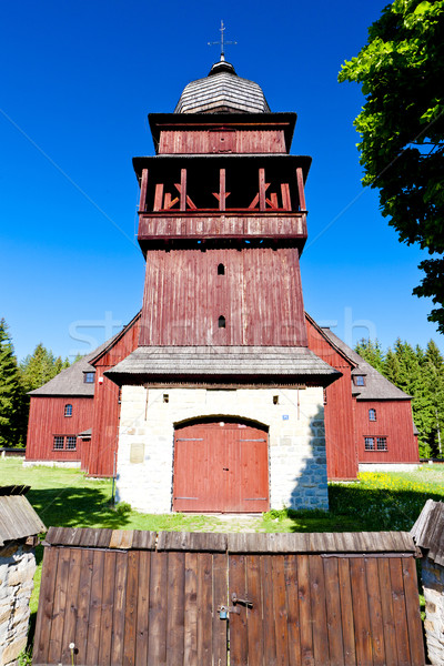 wooden church of Holy Cross, Lazisko, Slovakia Stock photo © phbcz