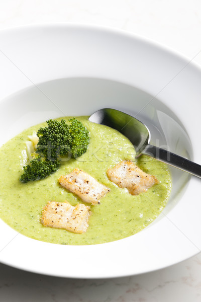 Foto d'archivio: Broccoli · zuppa · sgombri · pesce · piatto · cucchiaio