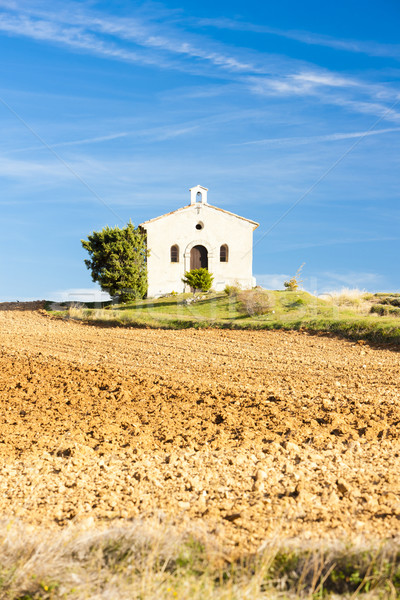 Stock photo: chapel with field, Plateau de Valensole, Provence, France