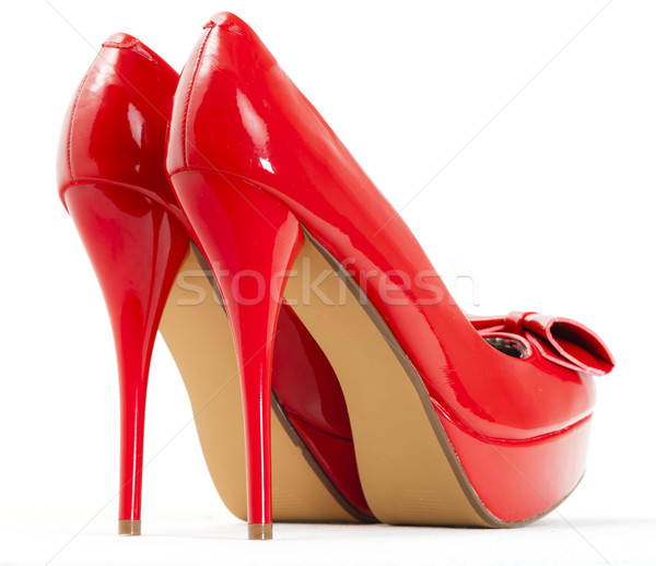 Divatos vágány piros cipők stílus tárgy Stock fotó © phbcz